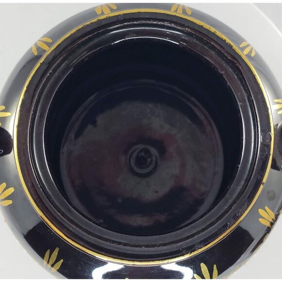 England Sudlow Teapot 3983 Black Dark Brown Vintage WWII Chipped - Picture 12 of 12